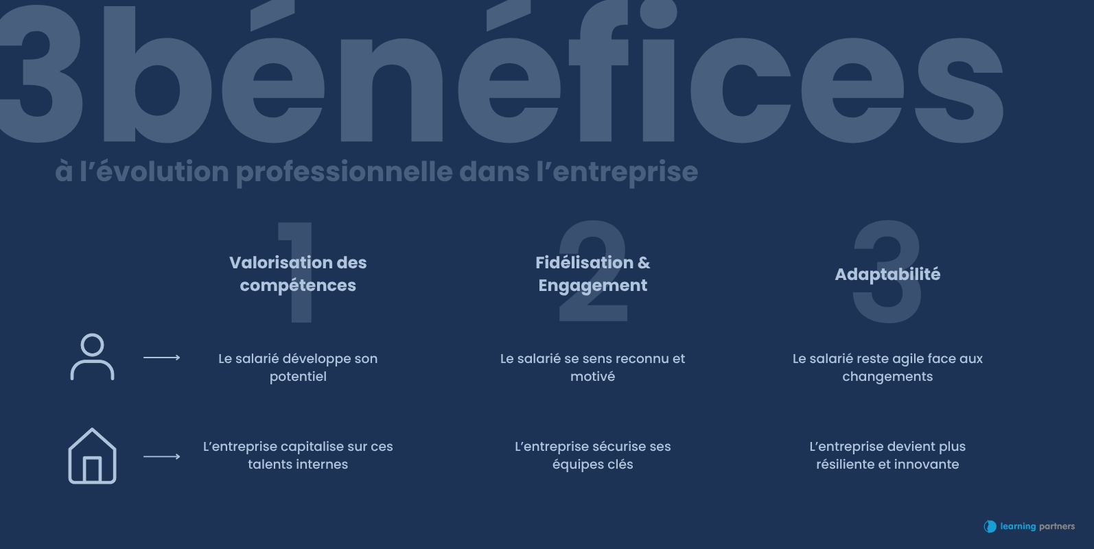 3-benefices-evolution-professionnelle-entreprise-learning-partners 3 bénéfices de l'évolution professionnelle dans l'entreprise pour le collaborateur et pour l'entreprise - Learning Partners